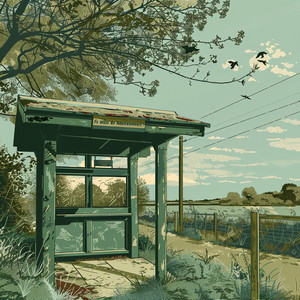 quiet bus stop shelter
