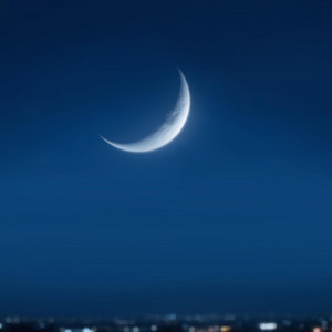 三日月の下で