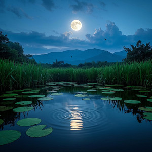 Moon’s Reflection in the Lotus Pond by LAILI LILY