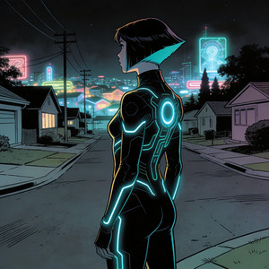 Neon Skyline Hearts by DJChiki.