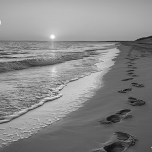 Footprints At Sunset by Chromantis