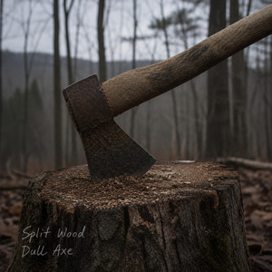 Dull Axe by Split Wood