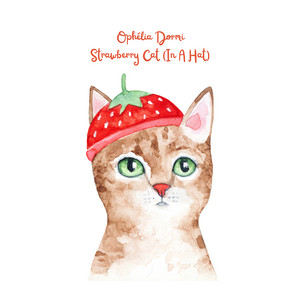Strawberry Cat (In A Hat) by Ophélia Dormi