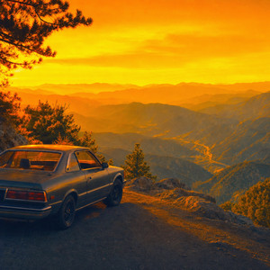 pulling over at a vista point on angeles crest for a smoke break by sunset hills blvd