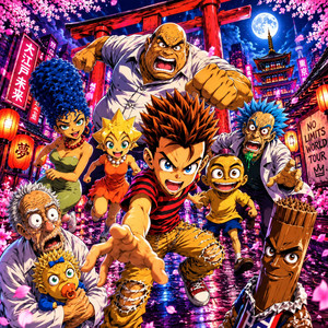 Homer Let The Barts Out - The Anime by Rabadoonga