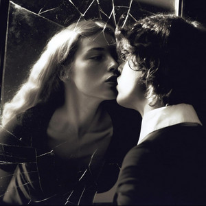 Kissing in the mirror by kimyo