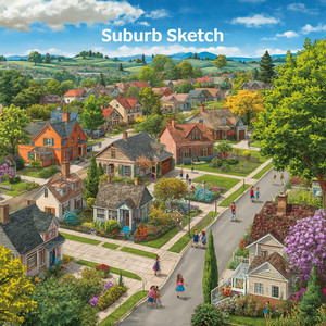 Suburb Sketch by Phil Hornby