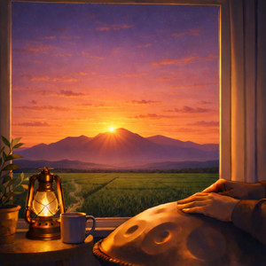 Last Light on the Fields by boat handpan