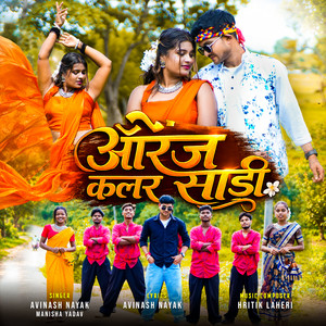 Orange colour Saree by Avinash Nayak, Manisha Yadav