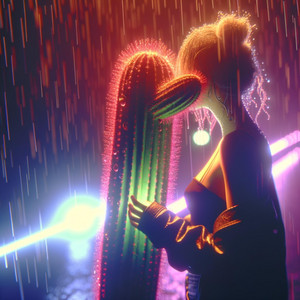 cactus in the rain by javellrsss