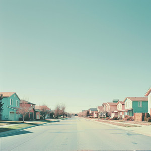 Teal Suburb by Static Postcard