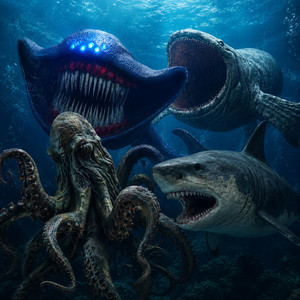 All Sea Monsters Battle by Zubafo