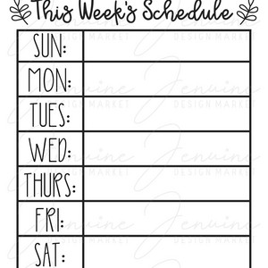 Weekly Schedule