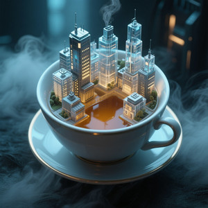 Silent City in a Cup of Tea by AIDA HASGIL
