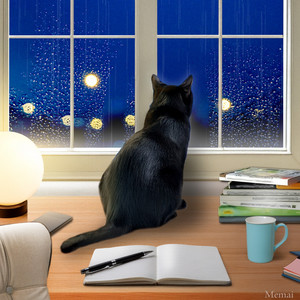 Unwinding with a book by Memai