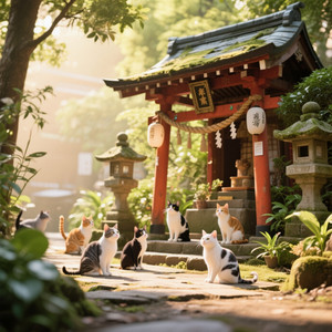 Gonzalez Elizavet - 猫と神社