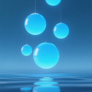 Golden Ombre Bloom - Blue Bubbles Waiting