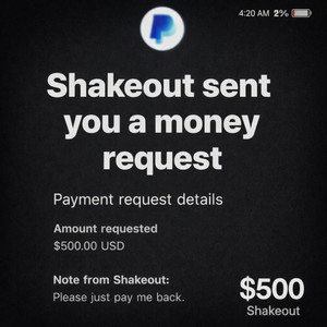 $500 by Shakeout