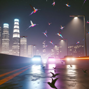 Hummingbirds in the concrete by Vynes
