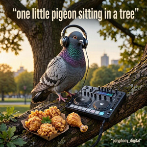 one liitle pigeon sitting in a tree by polyphony_digital