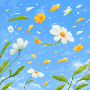 Petals in wind by Bakaba