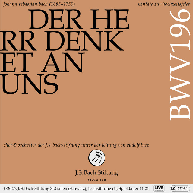 Der Herr denket an uns, BWV 196: No. 4, Der Herr segne euch - Live