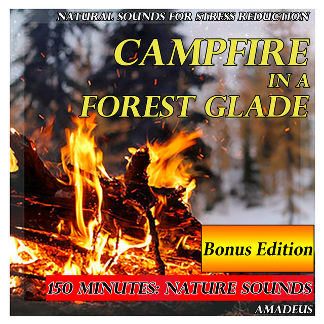 Natural Sounds for Stress Reduction: Campfire in a Forest Glade: Bonus Edition cover art