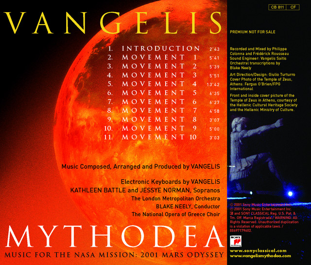Mythodea Music For The Nasa Mission 2001 Mars Odyssey By Vangelis On Listn To listn to