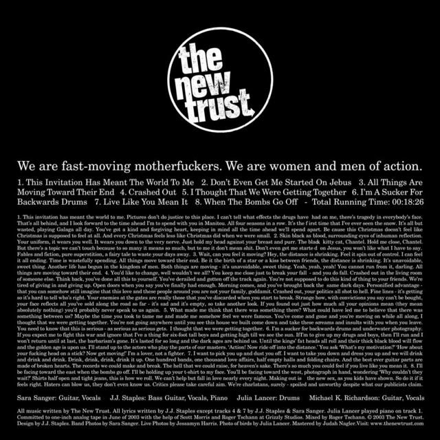 We are fast-moving motherfuckers. We are women and men of action. cover art