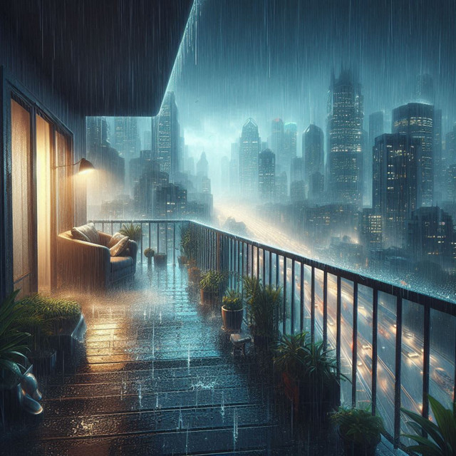 Heavy Rain on the Balcony of my House, Rain Noise cover art