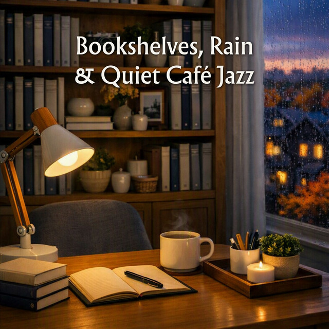 Bookshelves, Rain & Quiet Café Jazz album image