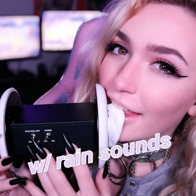 slow gentle ear licking, ear eating and kisses with rain sounds cover art