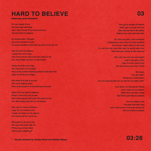 Hard To Believe cover art
