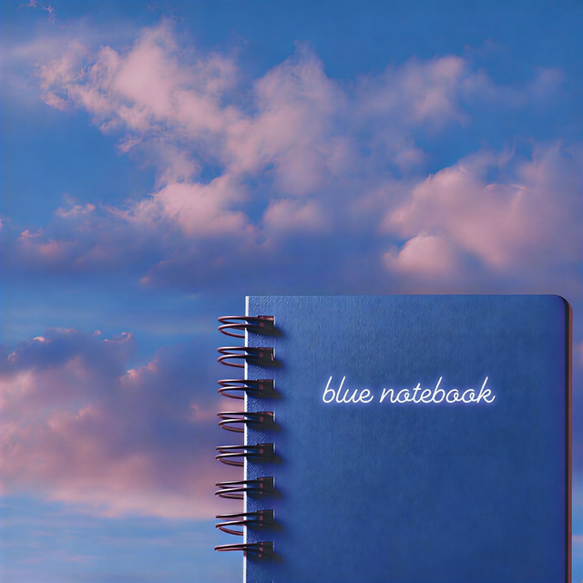 blue notebook cover art