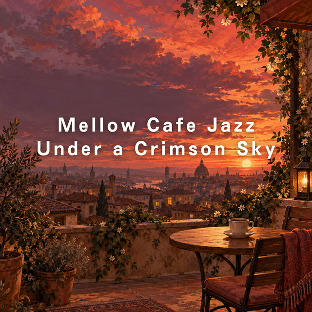Mellow Cafe Jazz Under a Crimson Sky album image