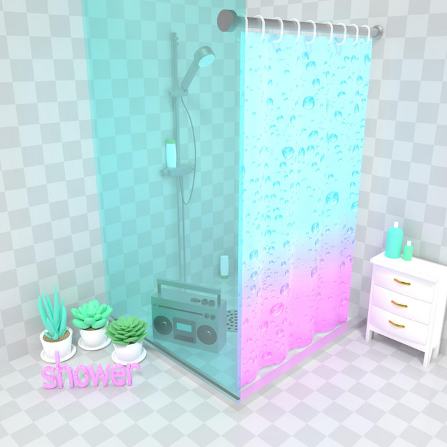Shower cover art