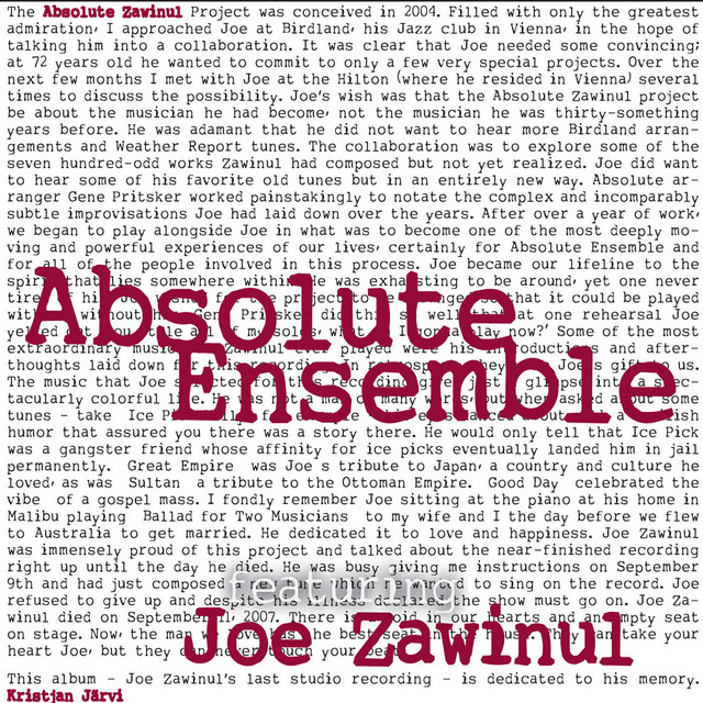 Absolute Zawinul cover art