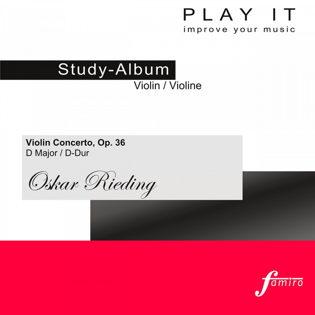 Play it - Study-Album for Violin: Oskar Rieding, Violin Concerto, Op. 36 in D Major / D-Dur (Piano accompaniment / Klavierbegleitung) cover art