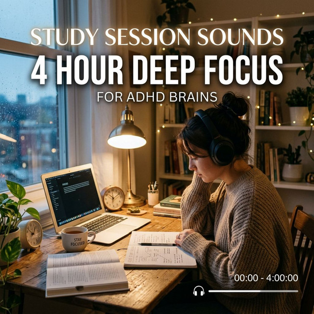 Study Session Sounds — 4 Hour Deep Focus For ADHD Brains