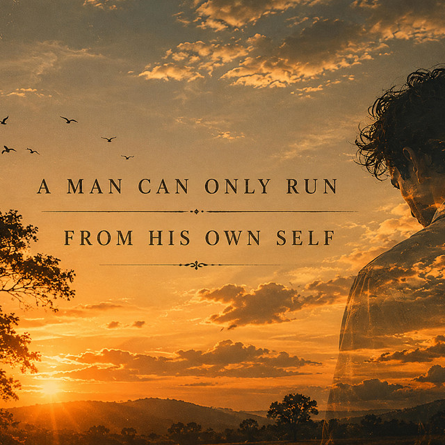 A man can only run from his own self cover