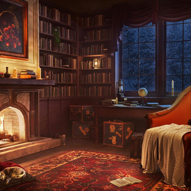 Snowstorm & Wind Sounds For Sleeping with Fireplace cover art