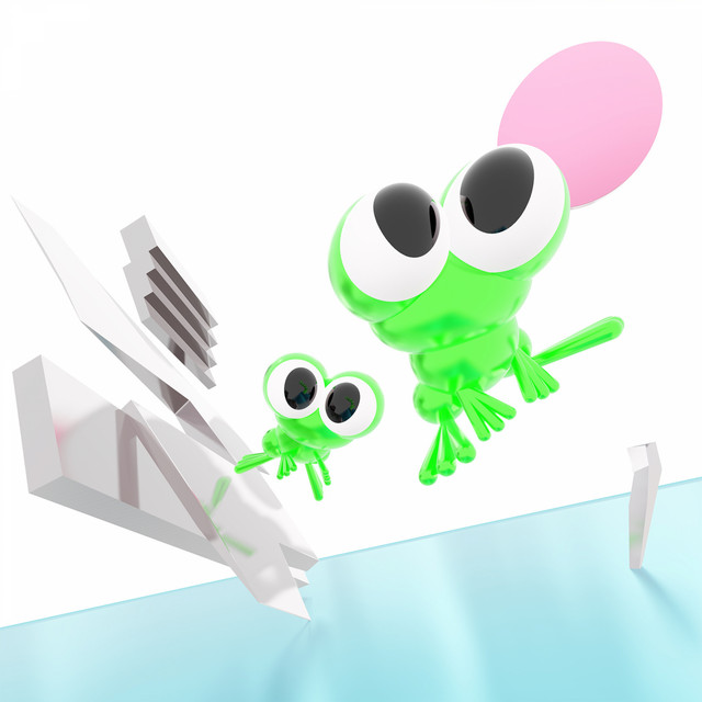 frogs sailing, moon is disk cover art