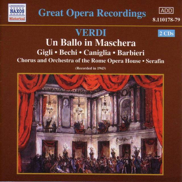 Verdi: Ballo in Maschera (Un) (Gigli, Caniglia) (1943) cover