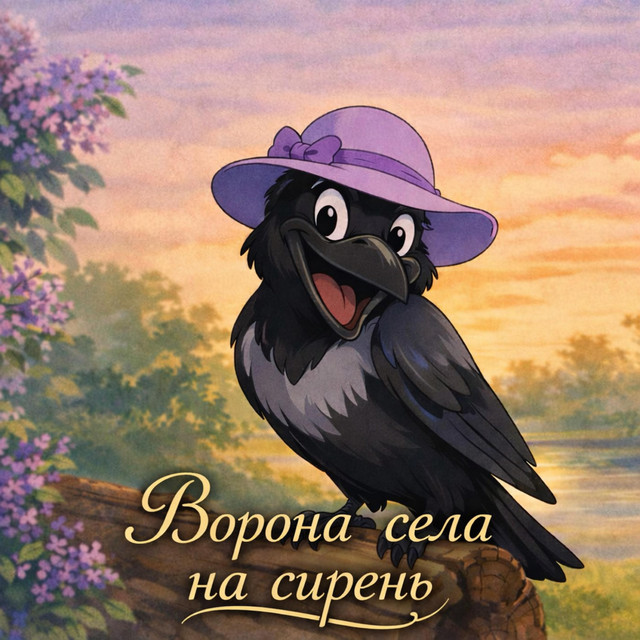 Ворона села на сирень