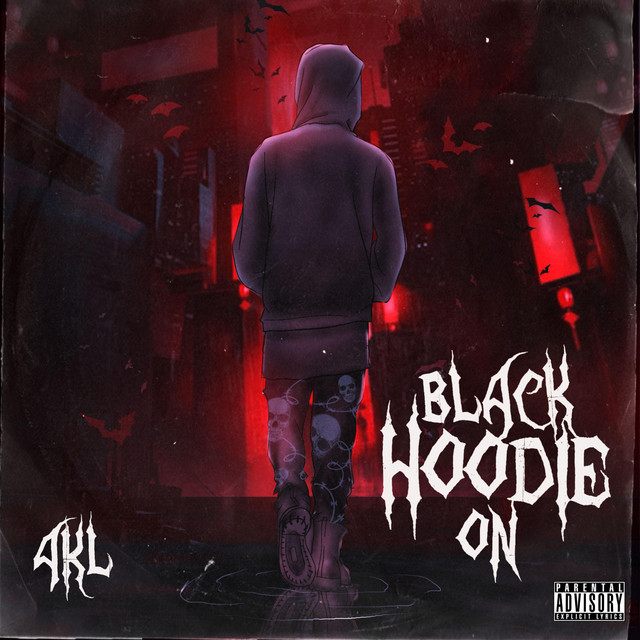 BLACK HOODIE ON