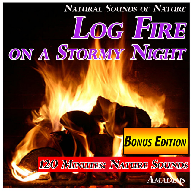 Log Fire on a Stormy Night: Natural Sounds of Nature - Bonus Edition cover art