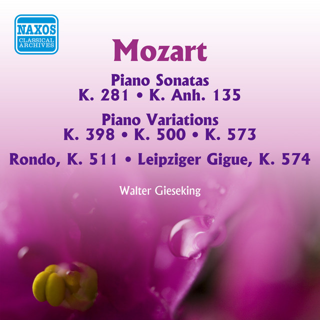 Mozart: Piano Sonata No. 3, Piano Sonata in F Major, K. 547A (Gieseking) (1953-54)