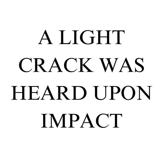 A Light Crack Was Heard Upon Impact cover art