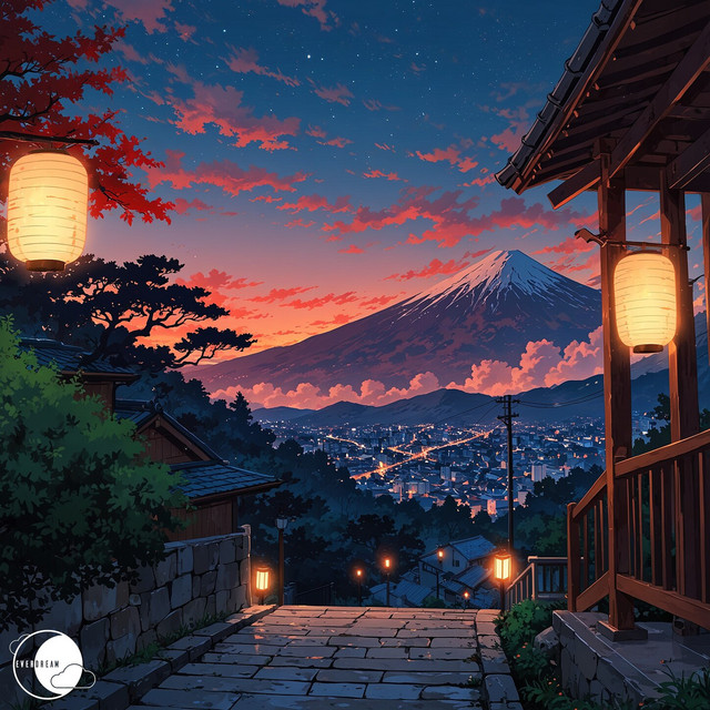 on the roof at night
