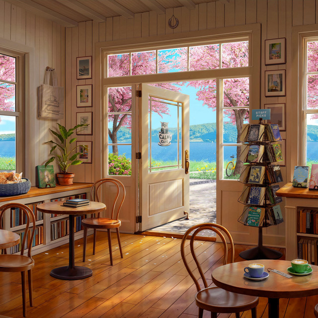 Spring Bookstore Coffee Shop cover art